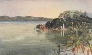 シンガポール、インナーハーバー、1862年8月   （水彩） 作： George E.L.S. Sanford