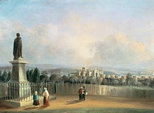 シドニーの旧総督邸の眺め、1843〜60年頃（パネル） 作： George Edward Peacock