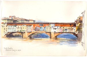 ヴェッキオ橋、フィレンツェ 作： George Elbert Burr