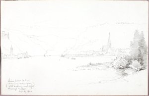 ザンクト・ゴアールの下のライン川 作： George Elbert Burr