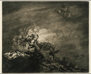 ティンバーライン付近の嵐 作： George Elbert Burr