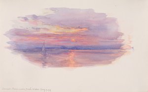 日没、北ウェールズ、カナーヴォン、1899年。 作： George Elbert Burr