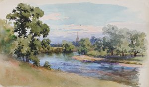 ロス近郊のワイ川、1899 年。 作： George Elbert Burr