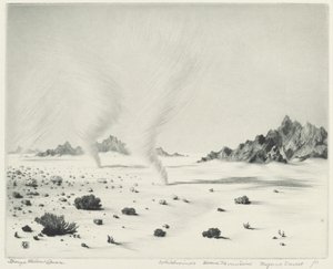旋風、デッド マウンテンズ、モハベ砂漠、カリフォルニア州 作： George Elbert Burr