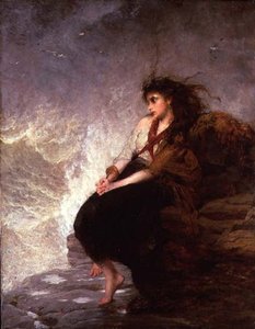 アローン-「Oh for the touch of a vanished hand」。 作： George Elgar Hicks