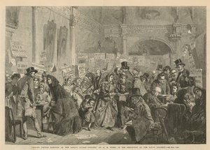 ロンドンの酒場での乳児孤児選挙（版画 作： George Elgar Hicks