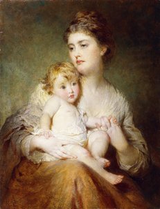 セントオールバンズ公爵夫人と息子の肖像1875 作： George Elgar Hicks