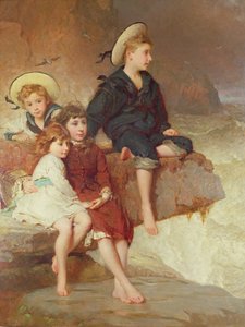 海辺のサー・フセ・ビビアンの子供たち 作： George Elgar Hicks