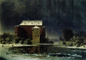 雪の中のお化け屋敷、1848（油） 作： George Emil Libert
