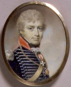 チャールズ・バレル・ブラント卿（b.c.1775）のポートレート・ミニチュア 1798年（水彩・アイボリー） 作： George Engleheart