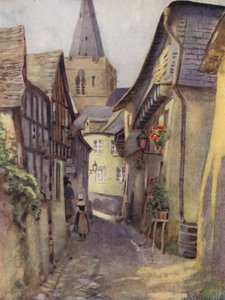 St Goarの古い通り 作： George Franck Nicholls