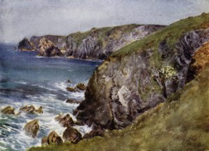 リザード付近の海岸（カラーリトグラフ 作： George Franck Nicholls