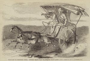 北インドのメールカート、デリー軍に入隊する途中の将校 作： George Francklin Atkinson