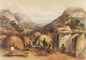 ナタールには、かなりの数のズール人が住んでいる。 作： George French Angas