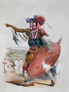 「ズールー族の戦士、ウティムニ、故ズールー王チャカの甥」、1849 年