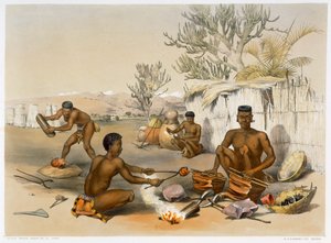 仕事中のズールー族の鍛冶屋、1849 年