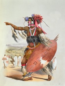 ズールー族の戦士、ウティムニ、故ズールー族の王チャカの甥、1849 年