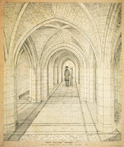 ニュー・カレッジ・オックスフォード古い建物から新しい建物への通路の提案 作： George Gilbert Scott