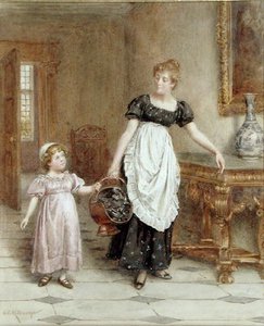 多くの人の手による軽作業（水彩・紙） 作： George Goodwin Kilburne