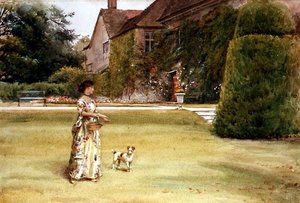 芝生の上で 作： George Goodwin Kilburne