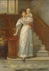 階段にて（油彩・パネル） 作： George Goodwin Kilburne