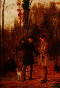 ウッドコックを撮影する二人の男 作： George Goodwin Kilburne