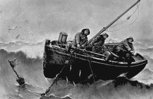 ニシン漁。Haquette, Georges Jean Marie (1854 - 1906)によるイラスト。インク。 作： George Haquette