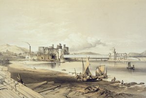 アーティストによって刻まれたコンウェイブリッジ、2番目の管の建設、1848年9月