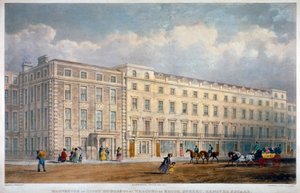 ブルック通り、ウェストミンスター、ロンドン、c1840 の 8 つの家の眺め 作： George Hawkins