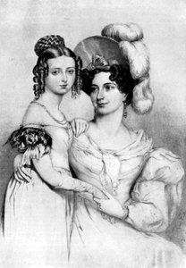 1834年のビクトリア王女とその母親、1901年。 作： George Hayter