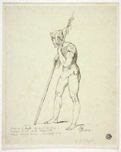 ランスを保持している鎧の立っている男 作： George Hayter