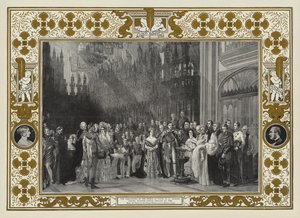 1842年1月25日、ウィンザー城のセントジョージズチャペルにあるプリンスオブウェールズの洗礼式 作： George Hayter