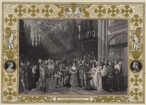 1842年1月25日、ウィンザー城のセントジョージズチャペルにあるプリンスオブウェールズの洗礼式 作： George Hayter