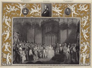 1840年2月10日、セントジェームズ宮殿でのビクトリア女王とアルバート王子のザクセン＝コーブルクとゴータの結婚 作： George Hayter