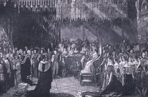 ビクトリア女王AD 1838の戴冠式 作： George Hayter
