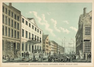 1797年、ニューヨーク、ウォール・ストリートのトンタイン・ビル 作： George Hayward