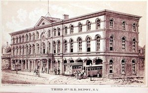 D.T.バレンタイン・マニュアル」のイラスト、3番街の鉄道駅の風景 作： George Hayward