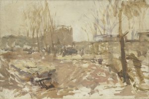 De Clercqstraat の建築現場 作： George Hendrik Breitner