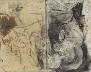 17 世紀の服を着た酒飲みの男と座っている男 作： George Hendrik Breitner