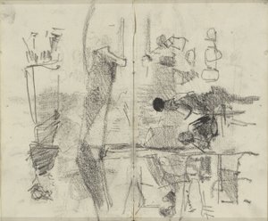 数字、おそらく市場または施設にある 作： George Hendrik Breitner