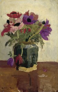 アネモネのジンジャー ポット 作： George Hendrik Breitner
