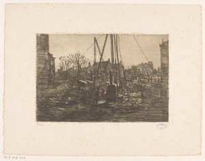 アムステルダム市庁舎通りでの杭工事 作： George Hendrik Breitner
