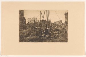 アムステルダム市庁舎通りでの杭工事 作： George Hendrik Breitner