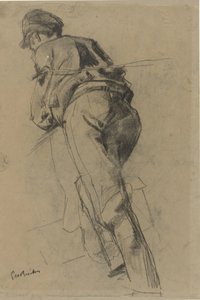 男は前に歩き、引っ張る 作： George Hendrik Breitner