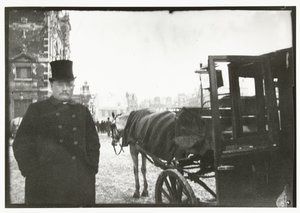 アムステルダムのライツェ広場の馬車の馬 作： George Hendrik Breitner