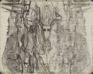 アムステルダムのビネンカントとアウデ ワールの船 作： George Hendrik Breitner