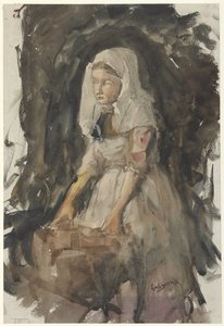 洗面所でスケベニンゲンの女の子 作： George Hendrik Breitner