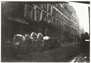 パリの馬と馬車のあるストリート ビュー 作： George Hendrik Breitner