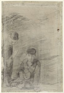 遊んでいる 2 人の男の子 作： George Hendrik Breitner