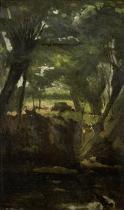 森の中を見る 作： George Hendrik Breitner